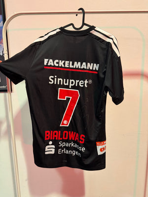 Signiertes Heimtrikot Schwarz #7 Yannik Bialowas – Rückseite