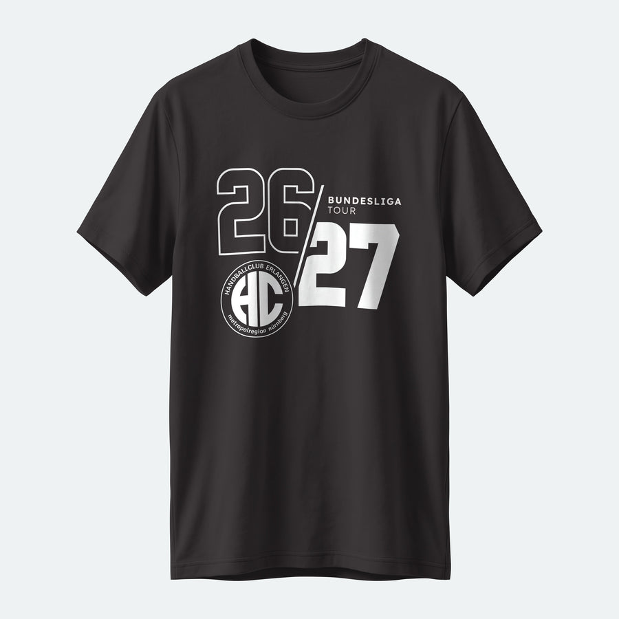 HC Erlangen Tour-Shirt 26/27 in Schwarz – Vorderansicht